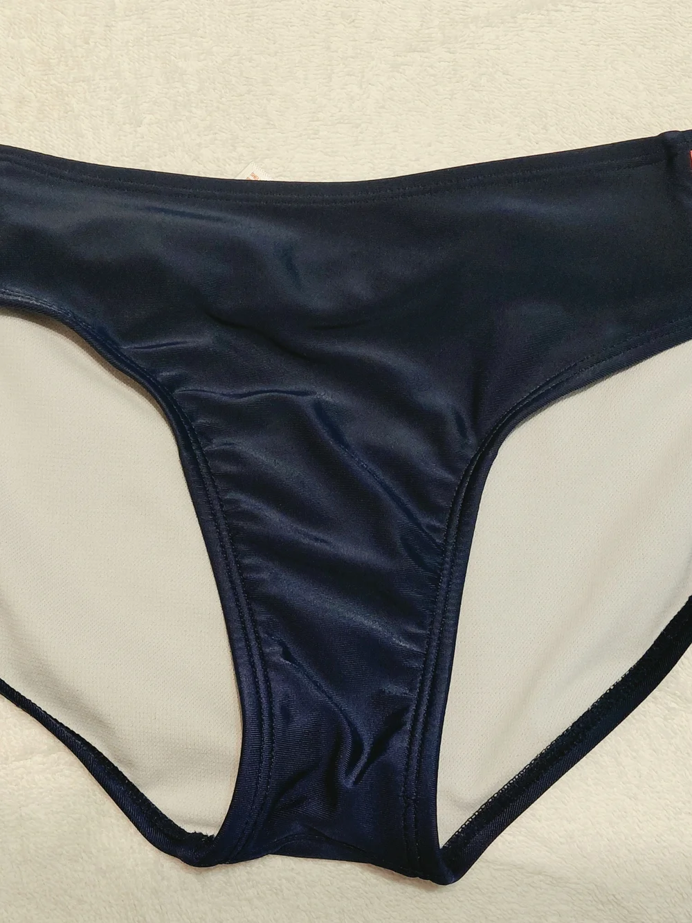 Cat & Jack Navy Striped Bikini with Neon Pink Navy Teal Yellow Trim
